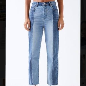 pacsun two tone 90s cut off jeans high rise straight